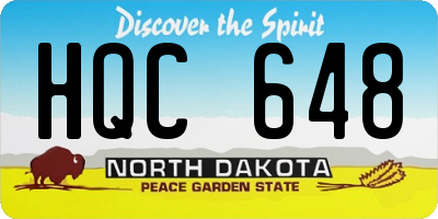 ND license plate HQC648