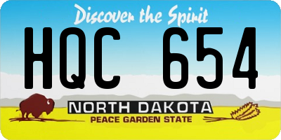 ND license plate HQC654