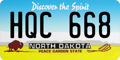 ND license plate HQC668