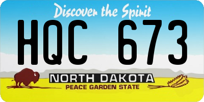 ND license plate HQC673
