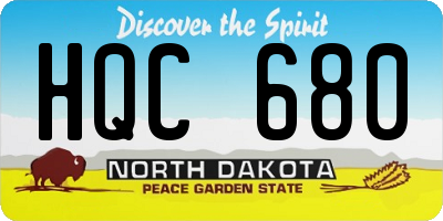 ND license plate HQC680
