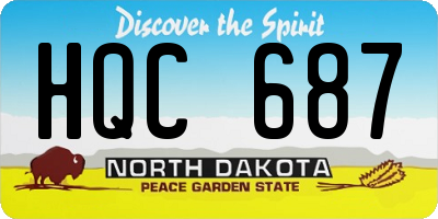 ND license plate HQC687