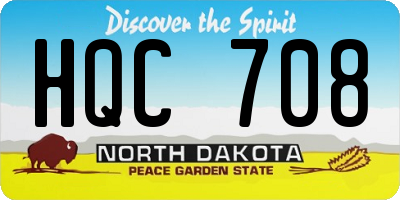 ND license plate HQC708