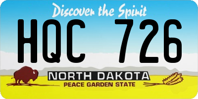 ND license plate HQC726