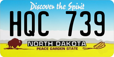 ND license plate HQC739