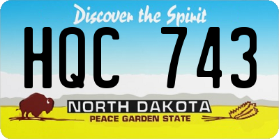 ND license plate HQC743