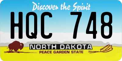 ND license plate HQC748