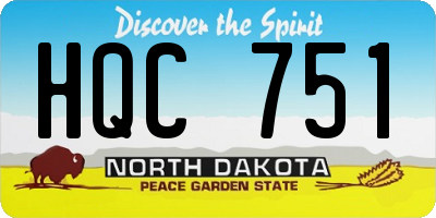 ND license plate HQC751