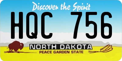 ND license plate HQC756