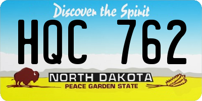 ND license plate HQC762