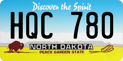 ND license plate HQC780