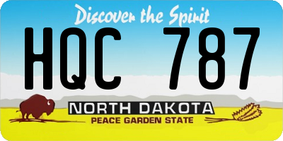 ND license plate HQC787