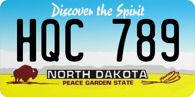 ND license plate HQC789