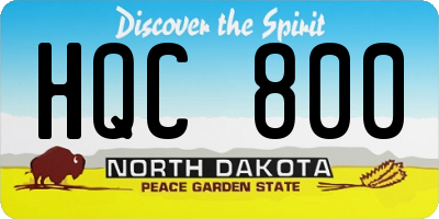 ND license plate HQC800