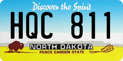 ND license plate HQC811