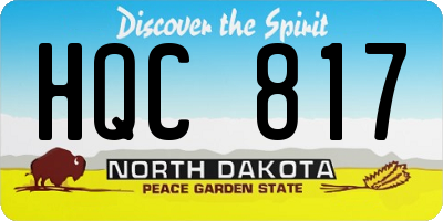 ND license plate HQC817