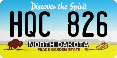 ND license plate HQC826