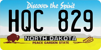 ND license plate HQC829