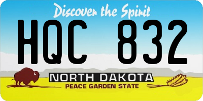 ND license plate HQC832