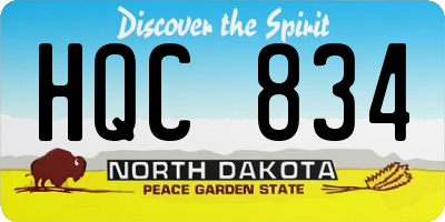 ND license plate HQC834