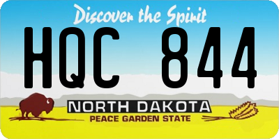 ND license plate HQC844