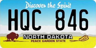 ND license plate HQC846