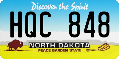 ND license plate HQC848