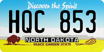 ND license plate HQC853