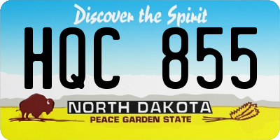 ND license plate HQC855