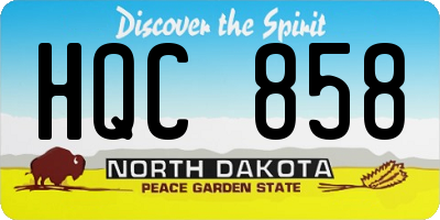 ND license plate HQC858