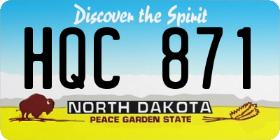ND license plate HQC871