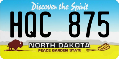 ND license plate HQC875