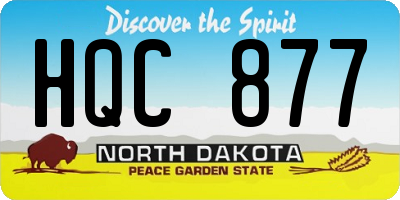 ND license plate HQC877
