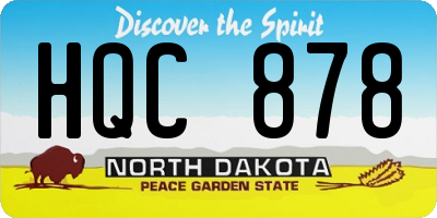 ND license plate HQC878