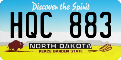 ND license plate HQC883