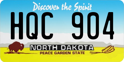 ND license plate HQC904