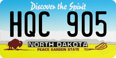 ND license plate HQC905