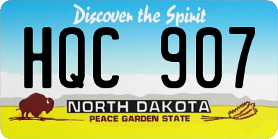ND license plate HQC907