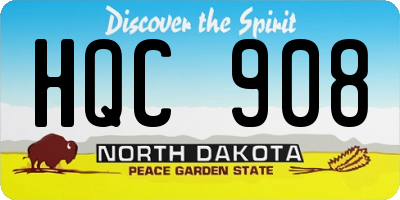 ND license plate HQC908