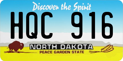 ND license plate HQC916