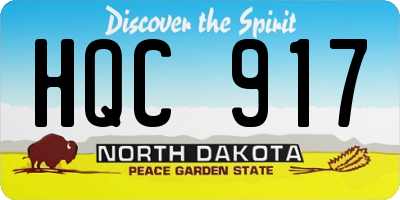 ND license plate HQC917