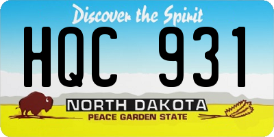 ND license plate HQC931
