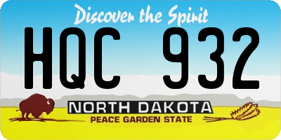 ND license plate HQC932