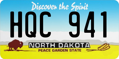 ND license plate HQC941
