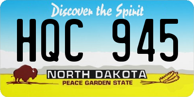 ND license plate HQC945
