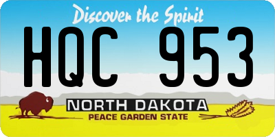 ND license plate HQC953