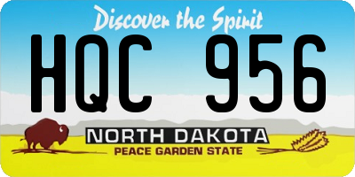 ND license plate HQC956