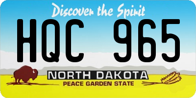 ND license plate HQC965