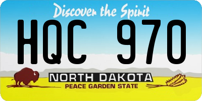 ND license plate HQC970