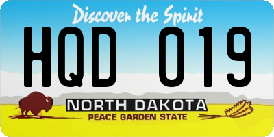ND license plate HQD019